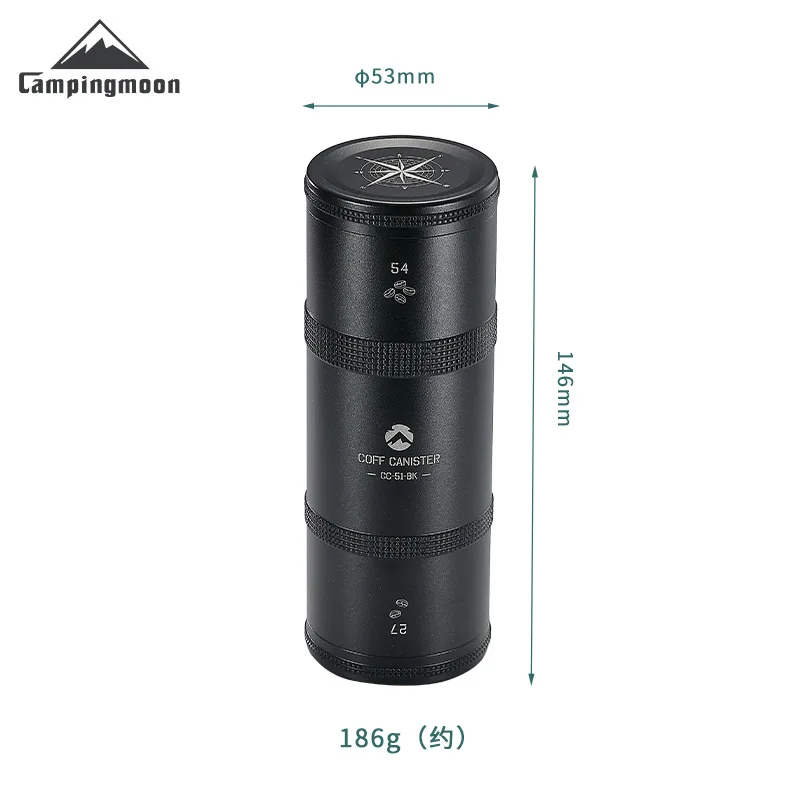 CAMPINGMOON CC-51-BK Outdoor Medium Black Aluminum Alloy Home Sealed Tea Storage Can Camping Coffee Beens Packaging Storage Can
CAMPINGMOON CC-51-BK Outdoor Medium Black Aluminum Alloy Home Sealed Tea Storage Can Camping Coffee Beens Packaging Storage Can