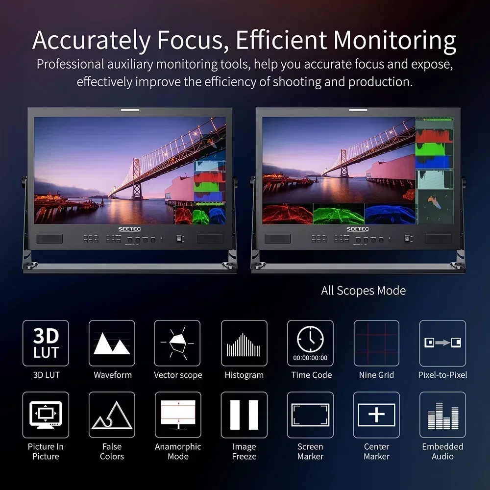 SEETEC ATEM215S 21,5-дюймовый IPS-монитор Full HD 3G-SDI HDMI трансляционный мониторинг в реальном времени для съемки с несколькими камерами
SEETEC ATEM215S 21,5-дюймовый IPS-монитор Full HD 3G-SDI HDMI трансляционный мониторинг в реальном времени для съемки с несколькими камерами