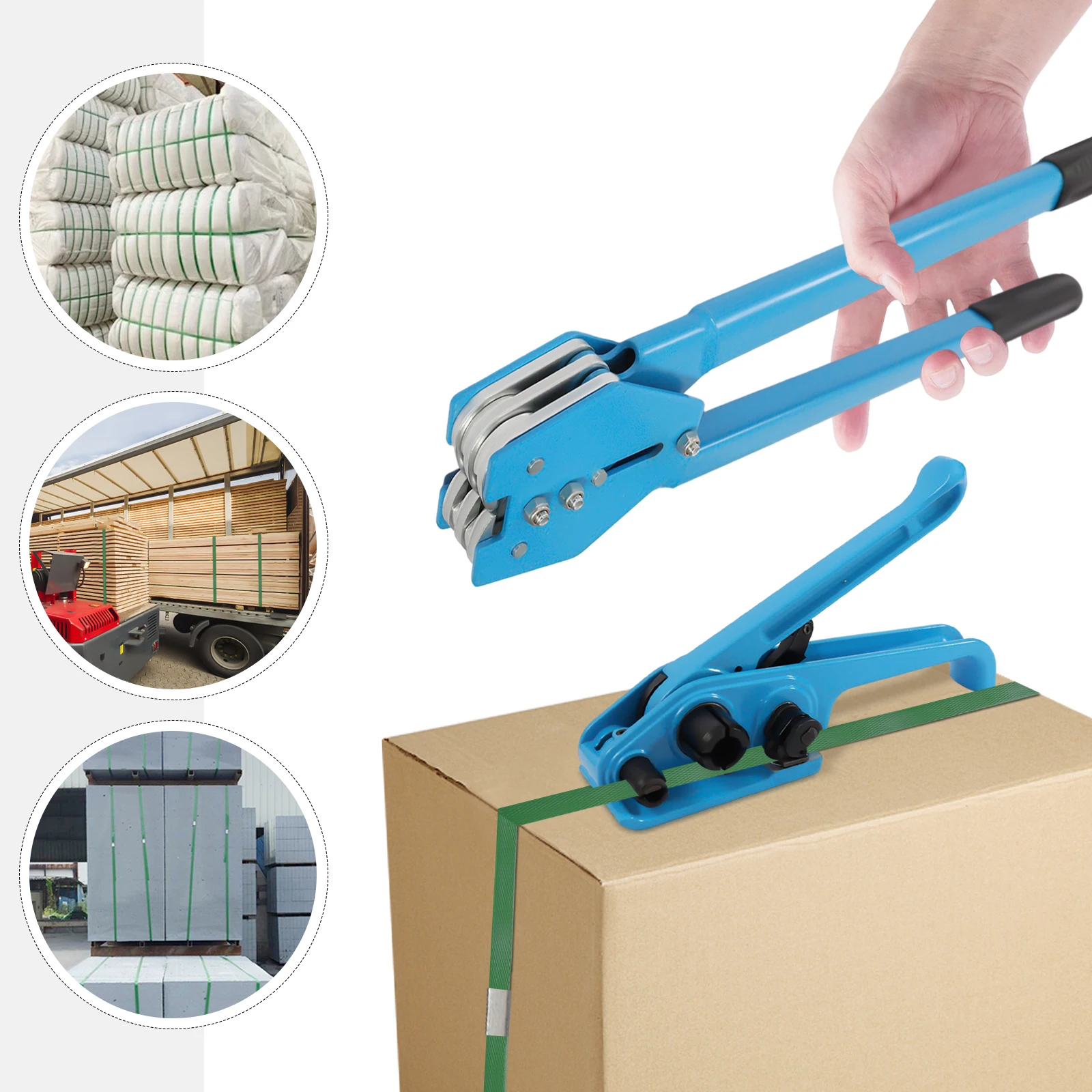 Packaging Strapping Kit, 1000N Tensioning Force, Cast Aluminum and Steel Construction, Includes Metal Seals, Plastic Packaging
Packaging Strapping Kit, 1000N Tensioning Force, Cast Aluminum and Steel Construction, Includes Metal Seals, Plastic Packaging
