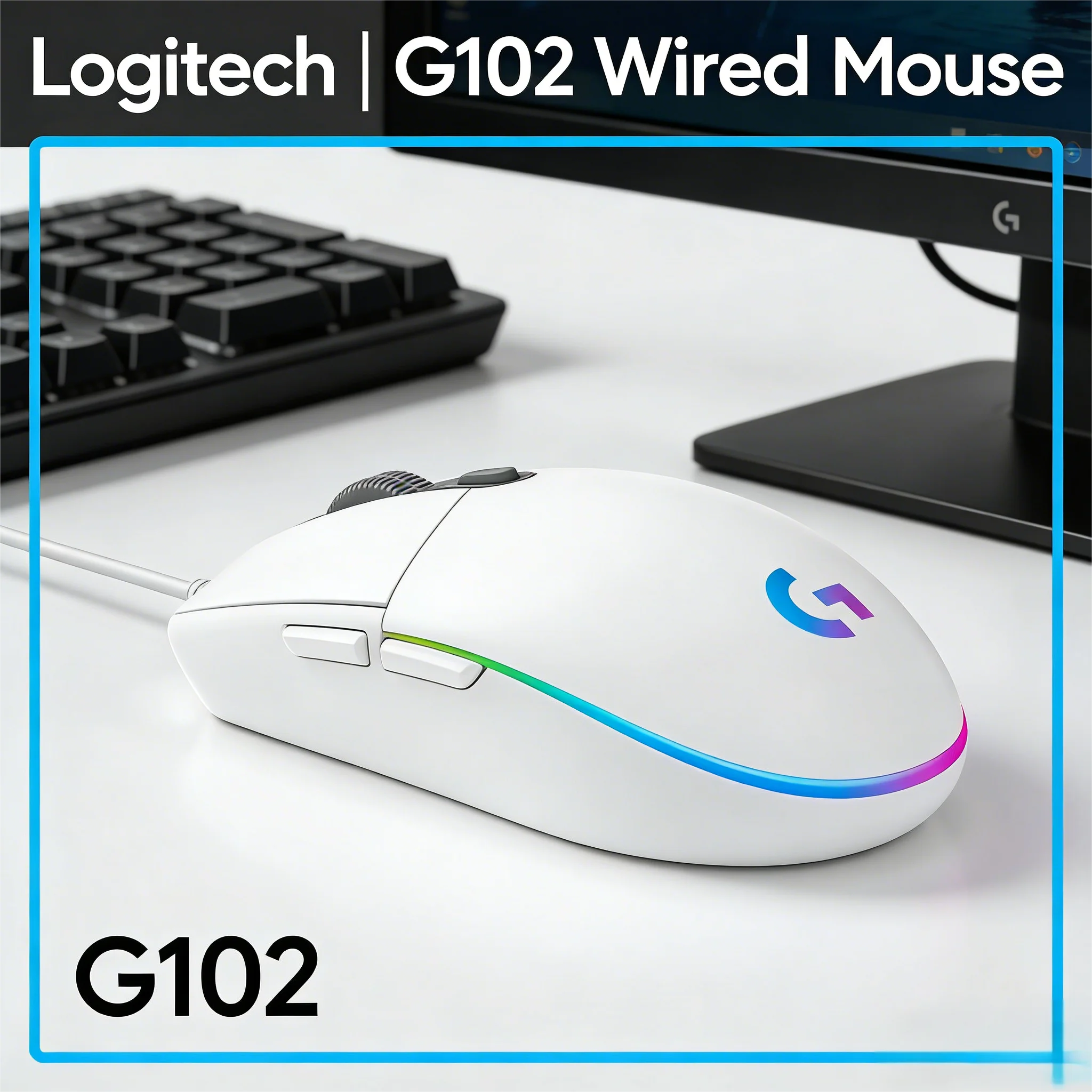 Игровая мышь начального уровня G102 с настраиваемым программным обеспечением и встроенной памятью
Игровая мышь начального уровня G102 с настраиваемым программным обеспечением и встроенной памятью