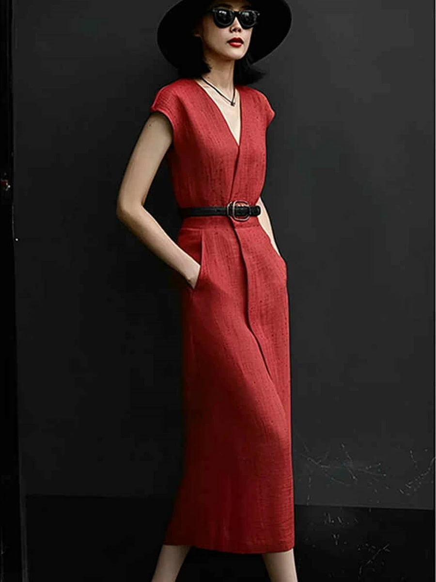 New Vintage High-End Red Long Dress Women's Body Shape Show Short Sleeve Elegant Style Chinese Traditional Costume Stage Costume
New Vintage High-End Red Long Dress Women's Body Shape Show Short Sleeve Elegant Style Chinese Traditional Costume Stage Costume