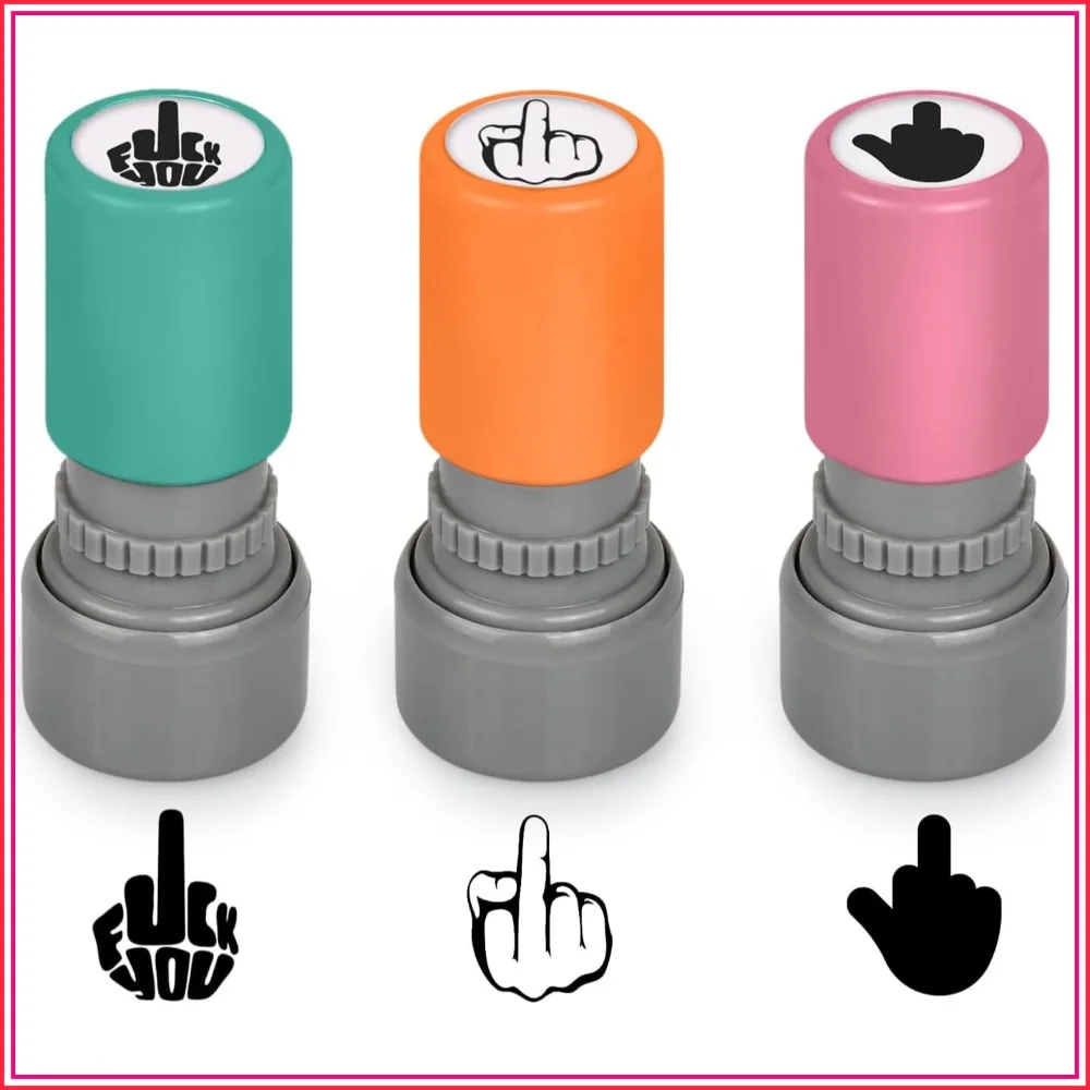 Funny Stamps Set of 3 Styles Middle Finger Self-Inking Stamps Prank Gifts for Men/Women
Funny Stamps Set of 3 Styles Middle Finger Self-Inking Stamps Prank Gifts for Men/Women