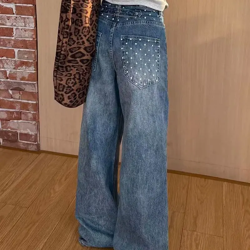 American Vintage Stars Print Wide Leg Jeans Women High Waist Back Pocket Summer Casual Baggy Loose Y2K Streetwear Denim Pants
American Vintage Stars Print Wide Leg Jeans Women High Waist Back Pocket Summer Casual Baggy Loose Y2K Streetwear Denim Pants
