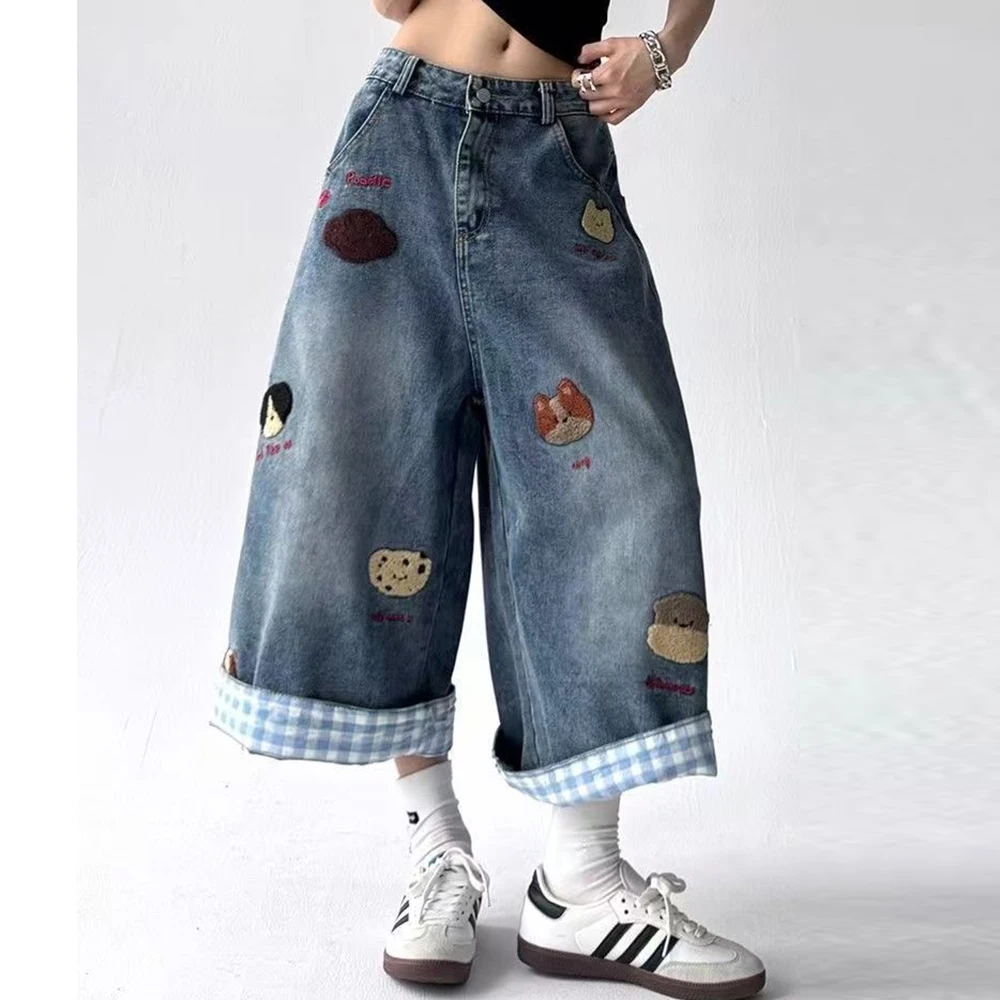 washed old puppy embroidered wide-leg denim shorts women's 2025 summer retro loose thin cropped pants
washed old puppy embroidered wide-leg denim shorts women's 2025 summer retro loose thin cropped pants