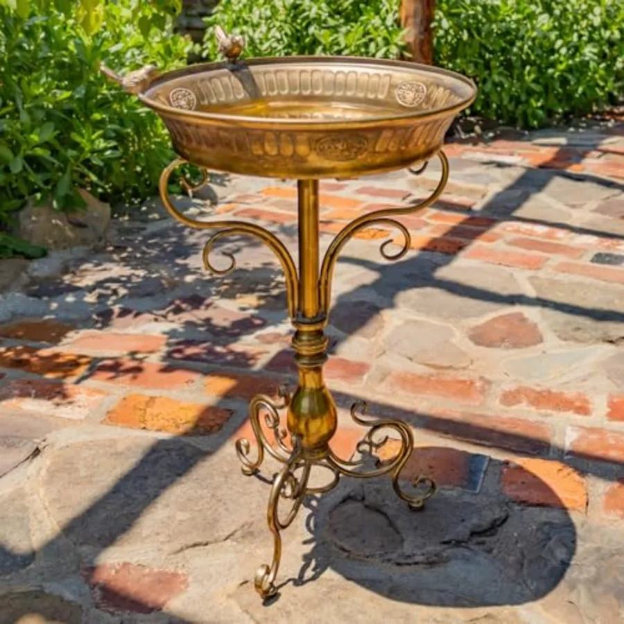 Gold Birdbath-Feeder with Ornate Stand in Frosted Gold for Outdoor Garden Decoration Durable Metal Design with Elegant Finish
Gold Birdbath-Feeder with Ornate Stand in Frosted Gold for Outdoor Garden Decoration Durable Metal Design with Elegant Finish