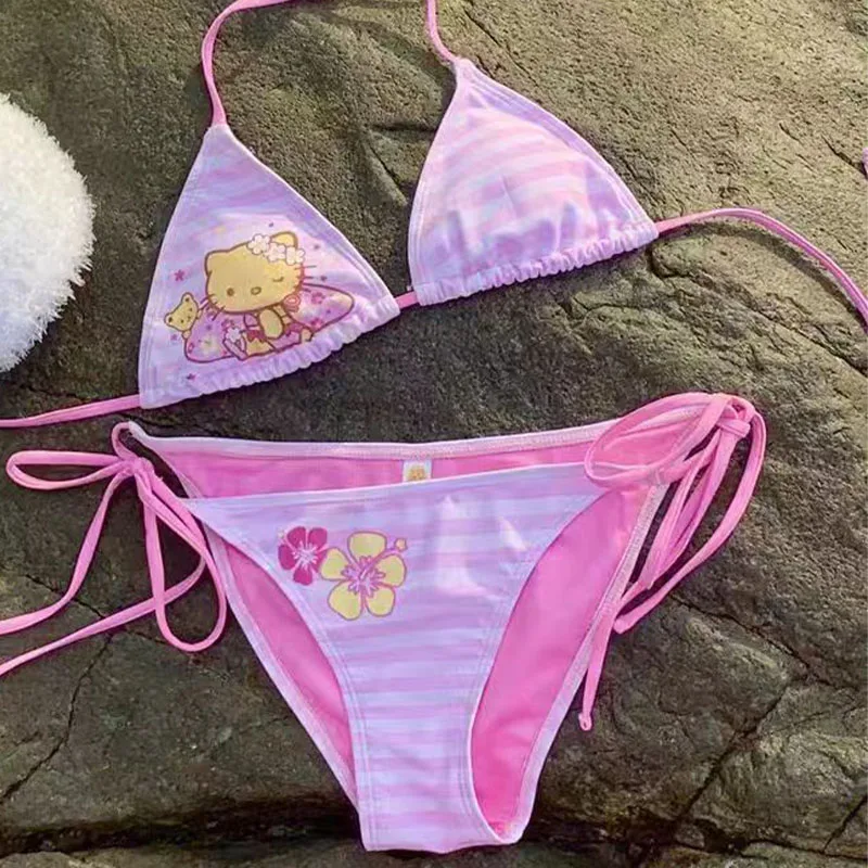 Summer Cute Hello Kittys Girls Split Strap Swimsuit Y2K Women Beach Vacation Sexy Bikini Set Fashion Thongs Bathing Suit Soft
Summer Cute Hello Kittys Girls Split Strap Swimsuit Y2K Women Beach Vacation Sexy Bikini Set Fashion Thongs Bathing Suit Soft
