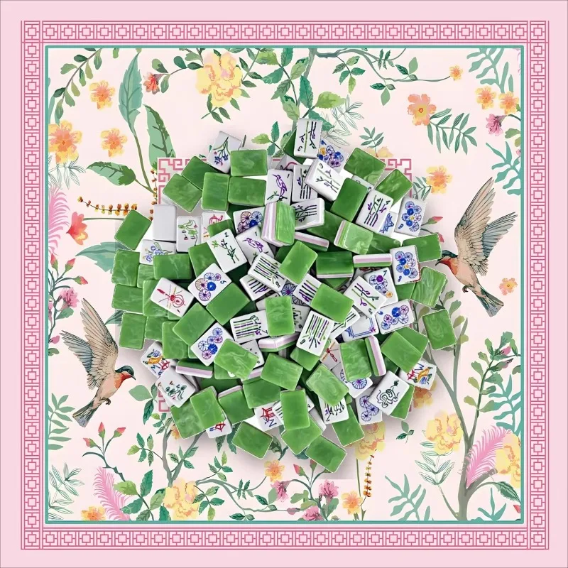 Acrylic American Mahjong set with light pink garden bird pattern game mat, 166 marble tile non-slip mat,4-person club games
Acrylic American Mahjong set with light pink garden bird pattern game mat, 166 marble tile non-slip mat,4-person club games