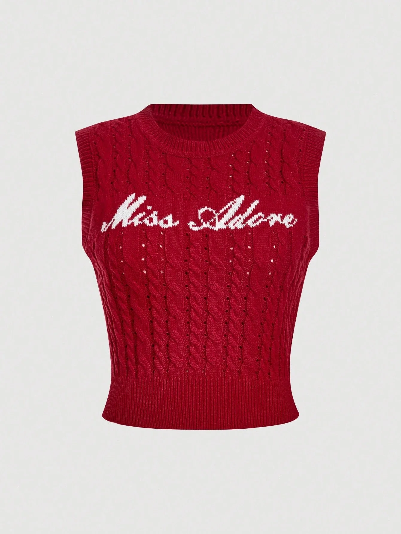Red Sleeveless Knit Vest With Letter Pattern Casual Pullover Top
Red Sleeveless Knit Vest With Letter Pattern Casual Pullover Top