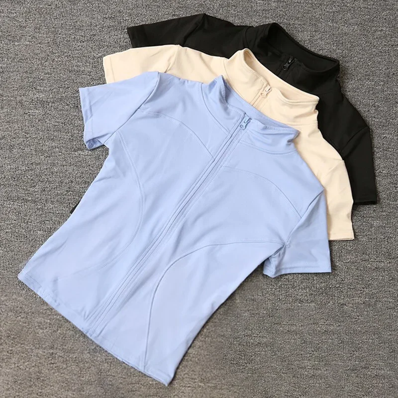 2026 Zipper Up Short Sleeve Yoga Tshirt Women Korean Slim Fit Stand Collar T Shirt Woman Elastic Breathable Fitness Sports Tops
2026 Zipper Up Short Sleeve Yoga Tshirt Women Korean Slim Fit Stand Collar T Shirt Woman Elastic Breathable Fitness Sports Tops
