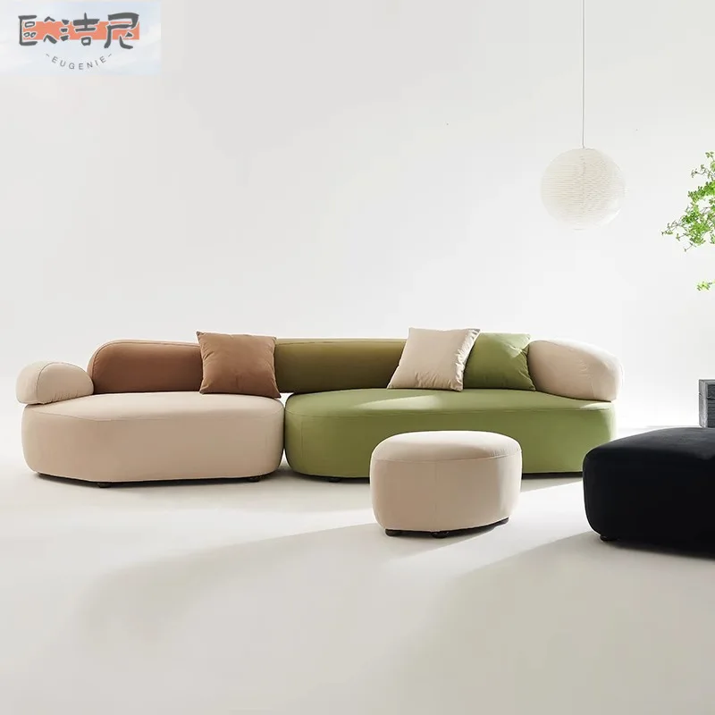 Pebble Cream Style Fabric Style Internet Celebrity Italian Designer Creative Curved Module Club Hotel Sofa
Pebble Cream Style Fabric Style Internet Celebrity Italian Designer Creative Curved Module Club Hotel Sofa