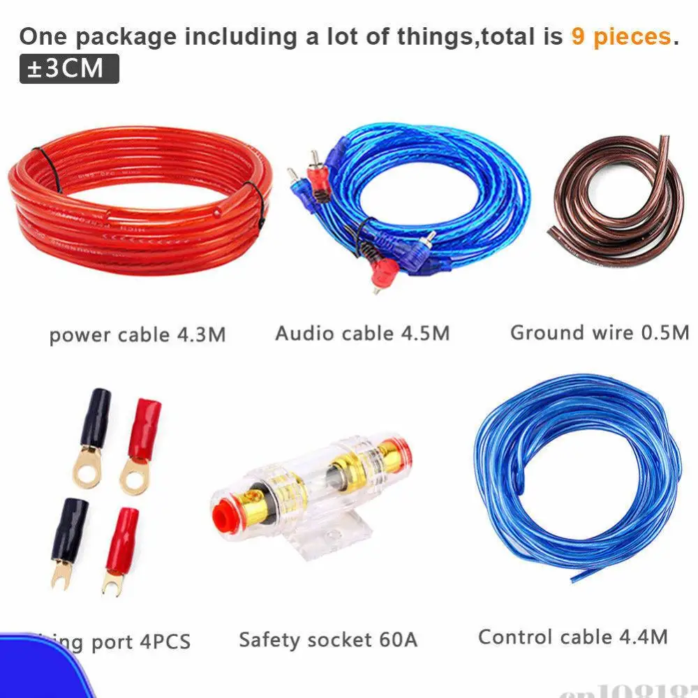 1500W Audio Speakers Wiring Kit 8GA Car Audio Wire 60 AMP Holder Car Audio Line for Car Modification for Auto Vehicle Parts
1500W Audio Speakers Wiring Kit 8GA Car Audio Wire 60 AMP Holder Car Audio Line for Car Modification for Auto Vehicle Parts