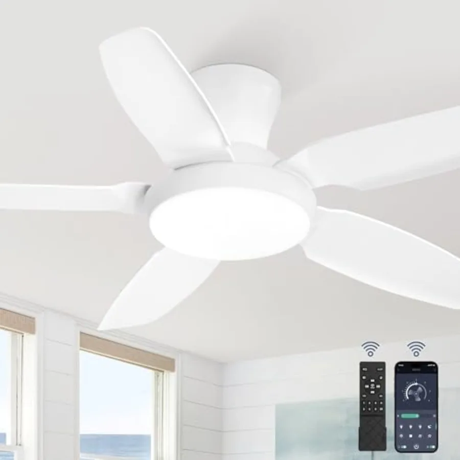 Ceiling Fans with Lights, 42 inch Low Profile Flush Mount Ceiling Fan with Remote/APP Control, Modern Ceiling Fan with LED Ligh
Ceiling Fans with Lights, 42 inch Low Profile Flush Mount Ceiling Fan with Remote/APP Control, Modern Ceiling Fan with LED Ligh