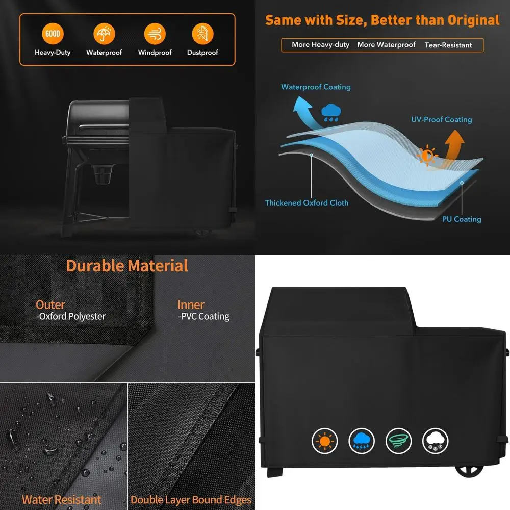 All-Weather 600D Polyester Grill Cover, Compatible with Woodridge Pellet Grill and Smoker
All-Weather 600D Polyester Grill Cover, Compatible with Woodridge Pellet Grill and Smoker