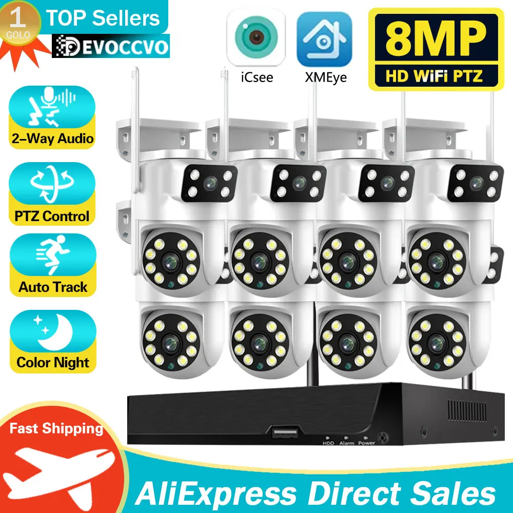 H.265+ 8MP Wireless CCTV Surveillance System Auto Tracking PTZ Outdoor WIFI IP Security Camera ICSEE Smart Home 8CH WiFi NVR Kit
H.265+ 8MP Wireless CCTV Surveillance System Auto Tracking PTZ Outdoor WIFI IP Security Camera ICSEE Smart Home 8CH WiFi NVR Kit