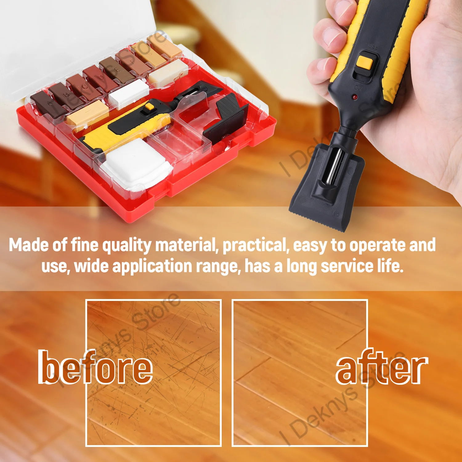 Laminate Repairing Kit Wax System Sturdy Casing Floor & Worktop Chips Scratches Mending Tool Set for Home Maintenance
Laminate Repairing Kit Wax System Sturdy Casing Floor & Worktop Chips Scratches Mending Tool Set for Home Maintenance