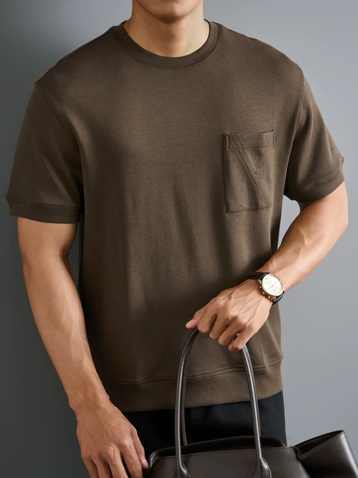 JSBD Delicate Skin Friendly Modal cotton summer men's silhouette micro wide pocket round neck short sleeve base T-shirt
JSBD Delicate Skin Friendly Modal cotton summer men's silhouette micro wide pocket round neck short sleeve base T-shirt