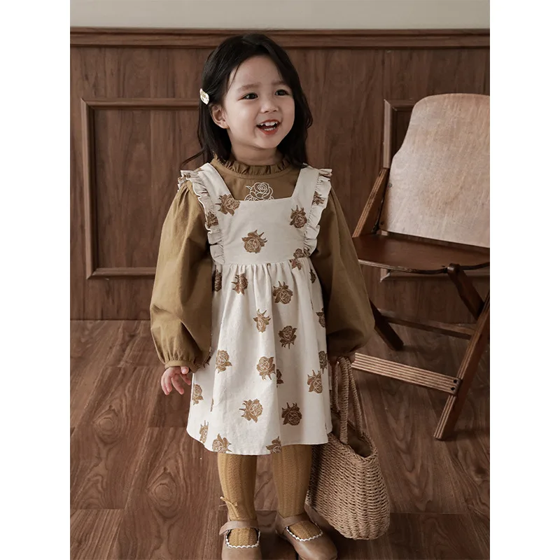 Girls' Rose Embroidered Shirt Strap Dress Set 2023 Spring Autumn New Children's Dress
Girls' Rose Embroidered Shirt Strap Dress Set 2023 Spring Autumn New Children's Dress
