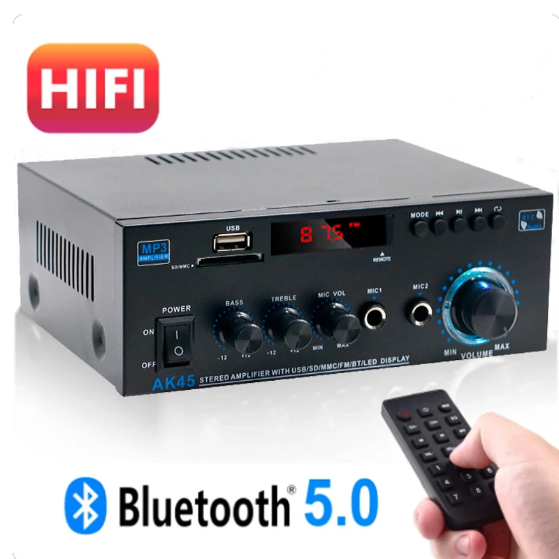 Цифровой усилитель AK45, Bluetooth, 2,0 Вт, 60 Вт, 2 выходных канала
Цифровой усилитель AK45, Bluetooth, 2,0 Вт, 60 Вт, 2 выходных канала