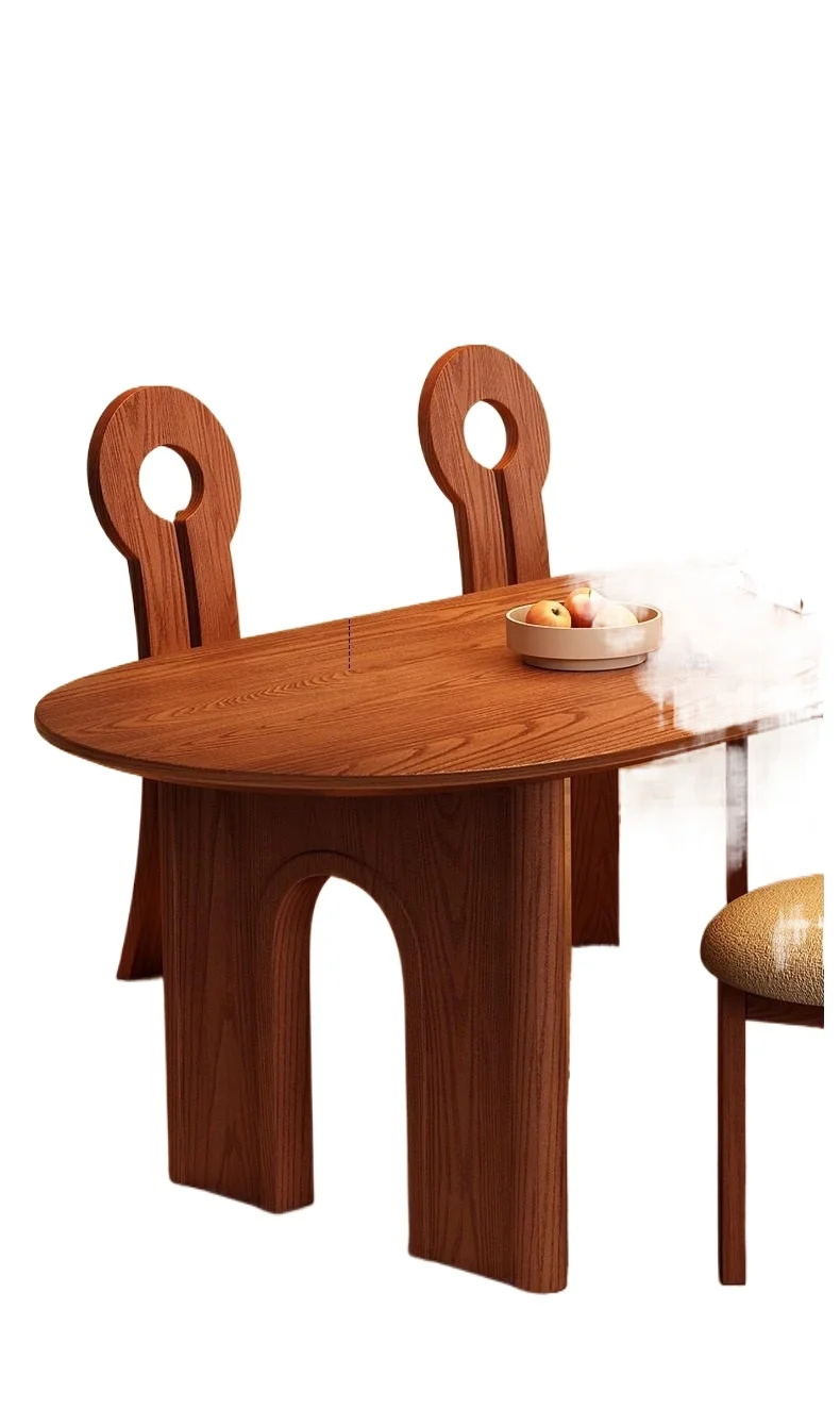 Medieval solid wood dining table dining table French retroand chairs Home room Semicircular wall
Medieval solid wood dining table dining table French retroand chairs Home room Semicircular wall