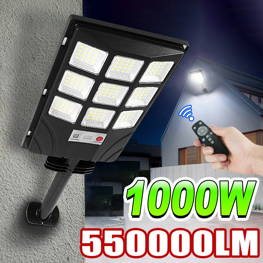 New Upgraded 1000W Solar Outdoor LED Lamp Sensor Motion Light Wide Range 400m² Sunlight IP67 Waterproof Garden Street Patio Lamp
New Upgraded 1000W Solar Outdoor LED Lamp Sensor Motion Light Wide Range 400m² Sunlight IP67 Waterproof Garden Street Patio Lamp