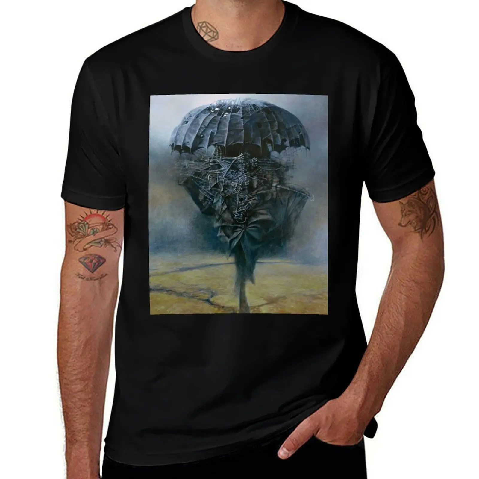Untitled (Umbrella), by Zdzisaw Beksiński T-Shirt vintage t shirts Luxury man t shirts for men graphic
Untitled (Umbrella), by Zdzisaw Beksiński T-Shirt vintage t shirts Luxury man t shirts for men graphic