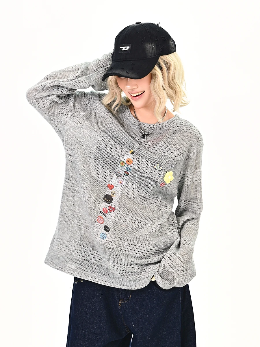 Ay Вязаная длинная футболка с принтом Све, женская свободная футболка BF American Lazy Top Moisture ng Street Sle с креативным узором
Ay Вязаная длинная футболка с принтом Све, женская свободная футболка BF American Lazy Top Moisture ng Street Sle с креативным узором