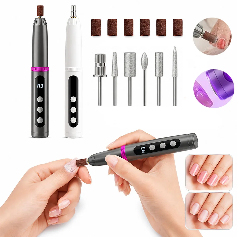 Electric Nail Drill Portable Nail File Rechargeable Pen Shaped Nail Grinder for Home Salon Removal Gel Nails Polishing Shaping
Electric Nail Drill Portable Nail File Rechargeable Pen Shaped Nail Grinder for Home Salon Removal Gel Nails Polishing Shaping