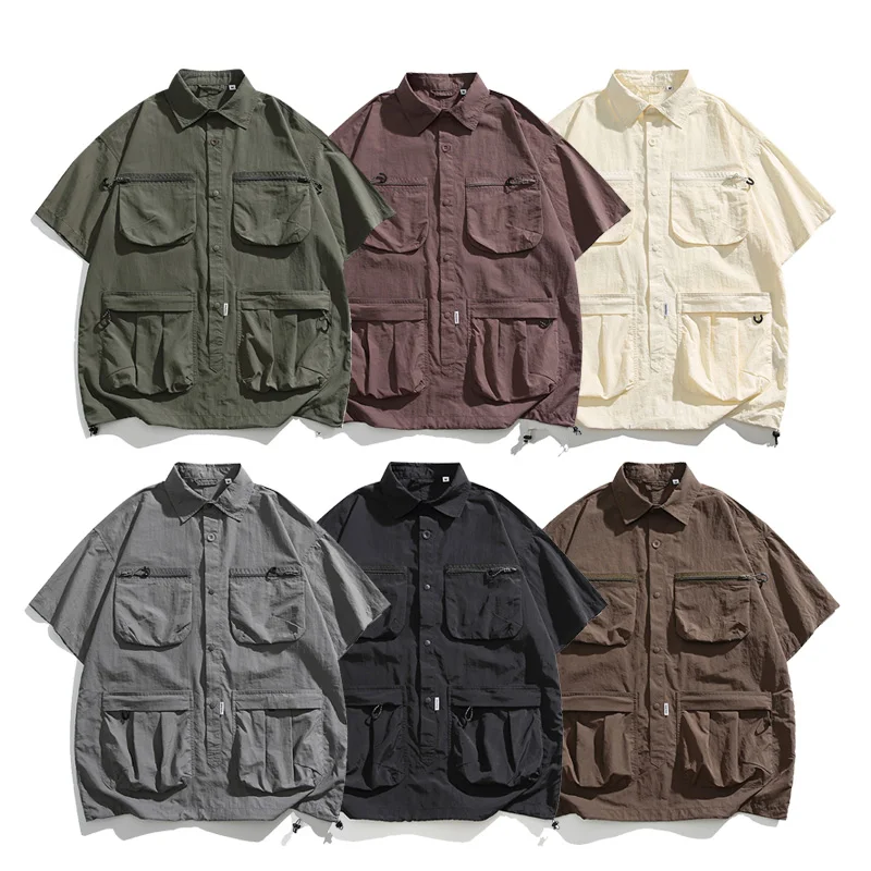 Summer Multi-pocket Shirts Men Outdoor Quick Dry Short Sleeve Loose Casual Track Cargo Shirt Women Techwear Shirts
Summer Multi-pocket Shirts Men Outdoor Quick Dry Short Sleeve Loose Casual Track Cargo Shirt Women Techwear Shirts
