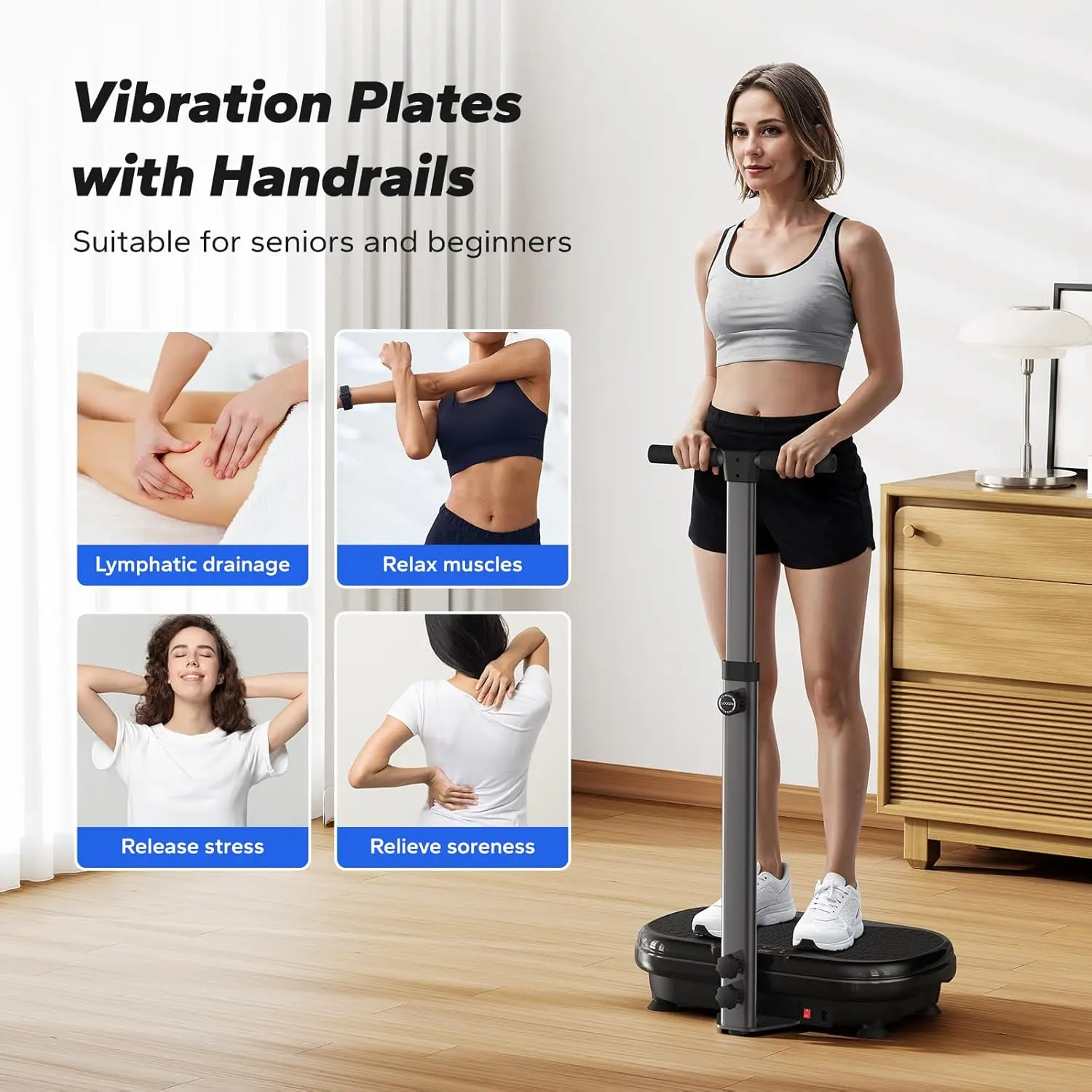 Тренажер с вибрационной пластиной, Тренажер с вибрационной пластиной и поручней, Вибрационная платформа для всего тела
Тренажер с вибрационной пластиной, Тренажер с вибрационной пластиной и поручней, Вибрационная платформа для всего тела