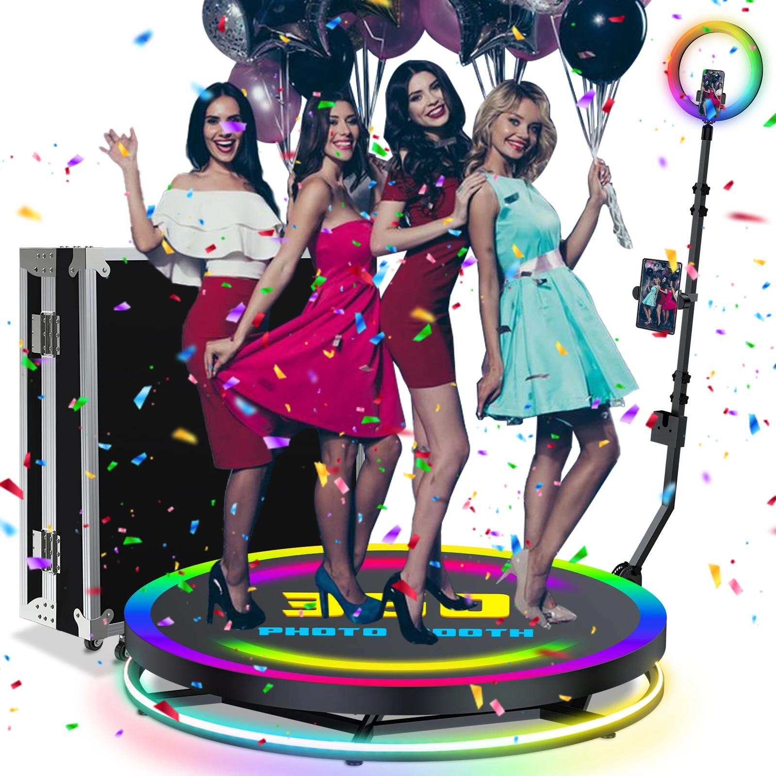 Platform 360 Degree Portable Photo Booth Automatic Slow Motion Rotating Spin Camera 360 Photo Booth Machine for Parties
Platform 360 Degree Portable Photo Booth Automatic Slow Motion Rotating Spin Camera 360 Photo Booth Machine for Parties