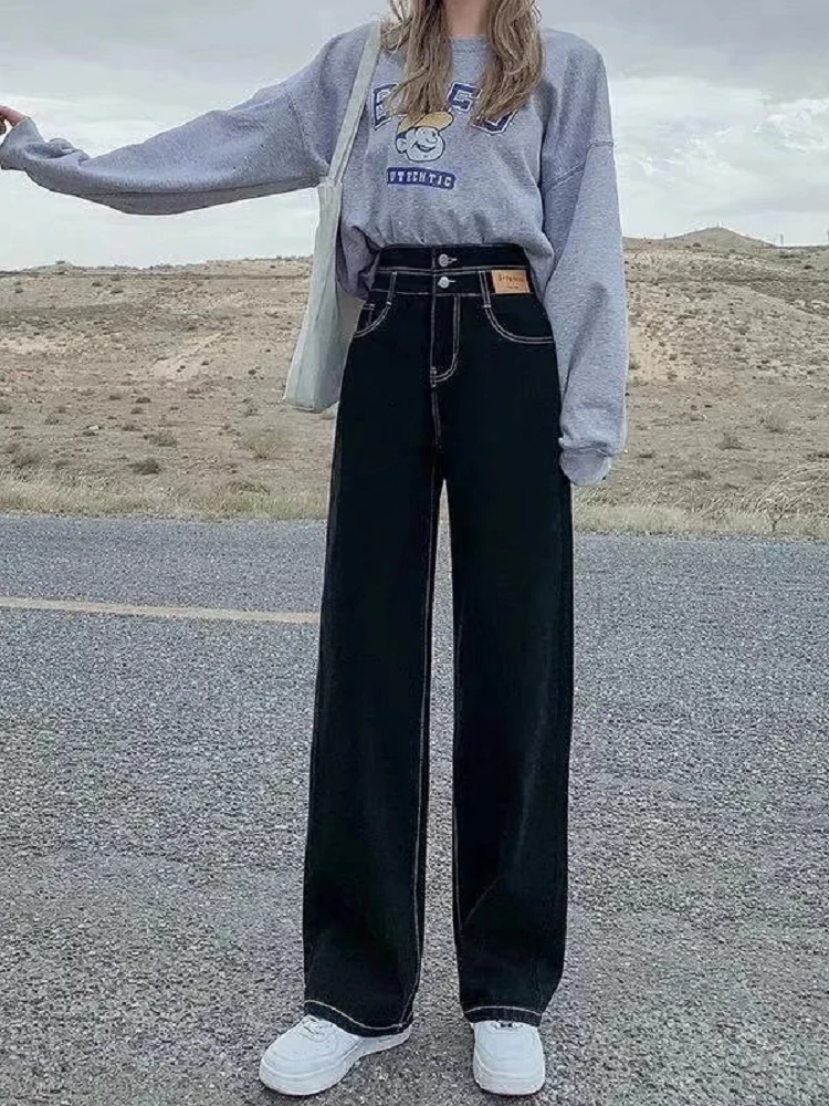 Прямые широкие джинсы с высокой талией, женские осенне-зимние новые утягивающие драпированные брюки больших размеров длиной до пола
Прямые широкие джинсы с высокой талией, женские осенне-зимние новые утягивающие драпированные брюки больших размеров длиной до пола