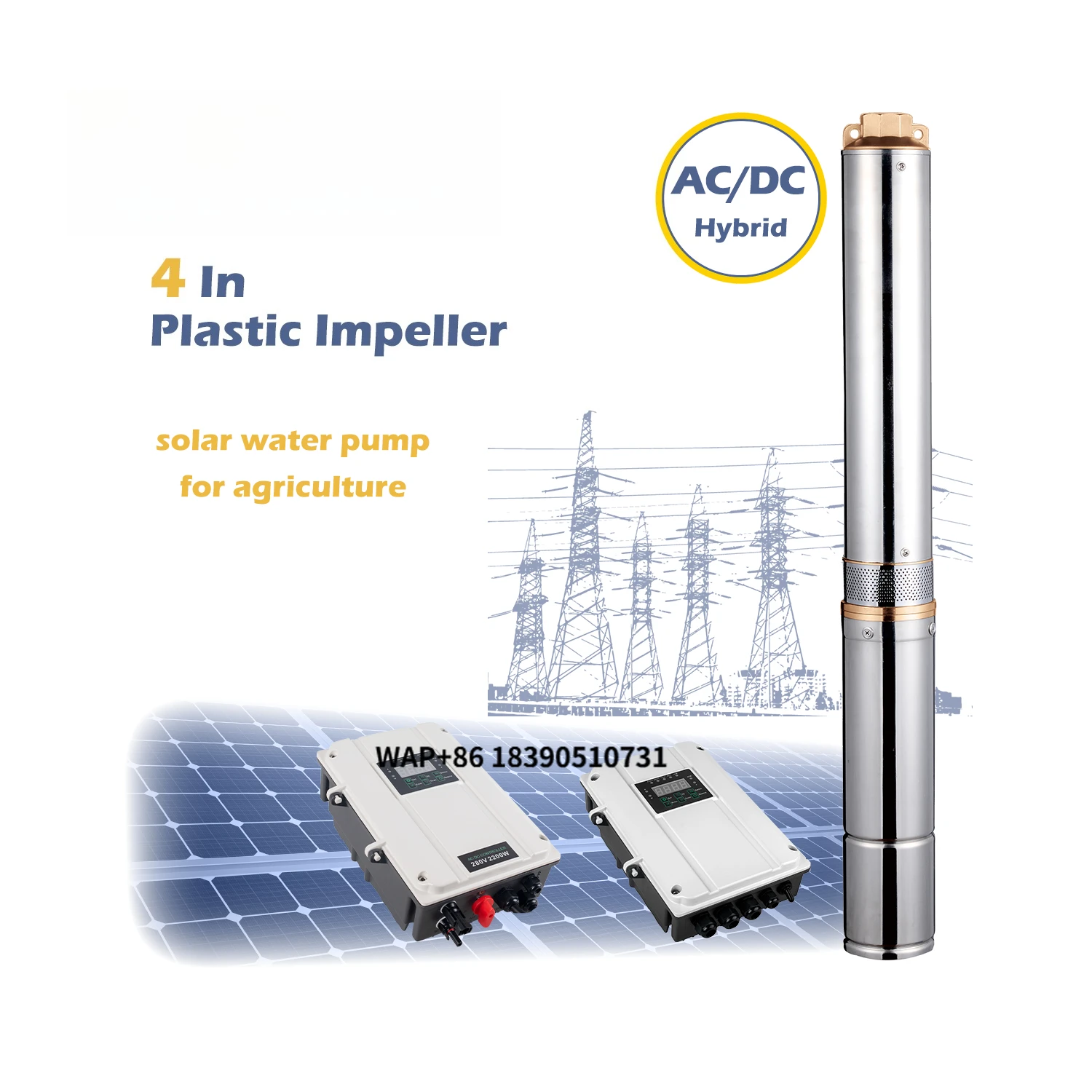 AC DC Hybrid 1HP 1.5HP 2HP 3HP 4HP Brushless Borehole Solar Irrigation Pump Deep Well Solar Pump for Agriculture
AC DC Hybrid 1HP 1.5HP 2HP 3HP 4HP Brushless Borehole Solar Irrigation Pump Deep Well Solar Pump for Agriculture