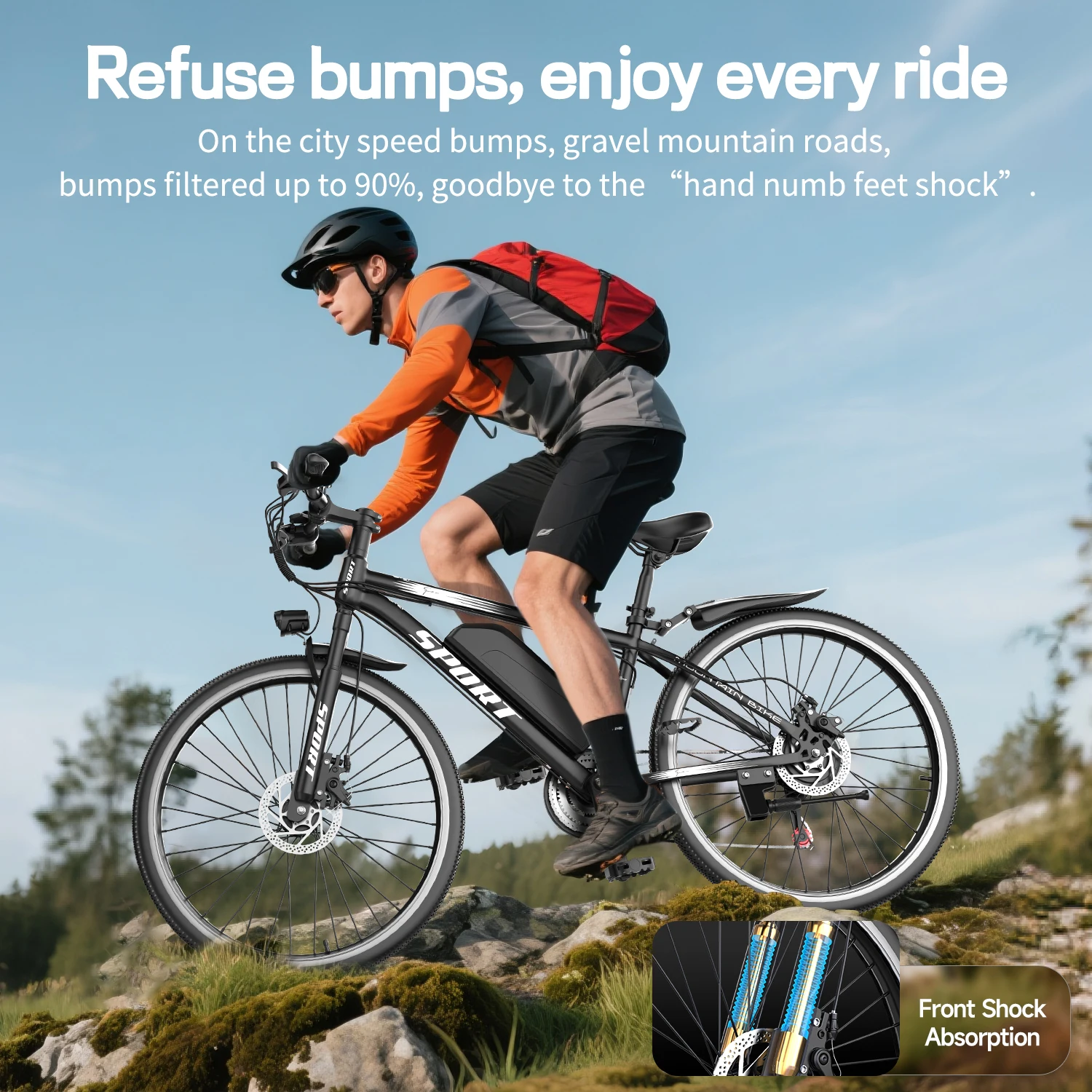 26 inch electric bicycle, peak 1200W motor, 48V detachable battery, LCD display screen, 7-speed, urban commuting electric bike
26 inch electric bicycle, peak 1200W motor, 48V detachable battery, LCD display screen, 7-speed, urban commuting electric bike