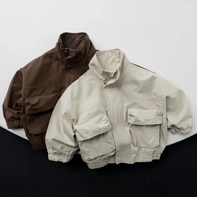 Autumn New Children Casual Coat Girls Zipper Jacket Solid Baby Loose Outerwear Cotton Boys Work Coat Kids Clothes
Autumn New Children Casual Coat Girls Zipper Jacket Solid Baby Loose Outerwear Cotton Boys Work Coat Kids Clothes