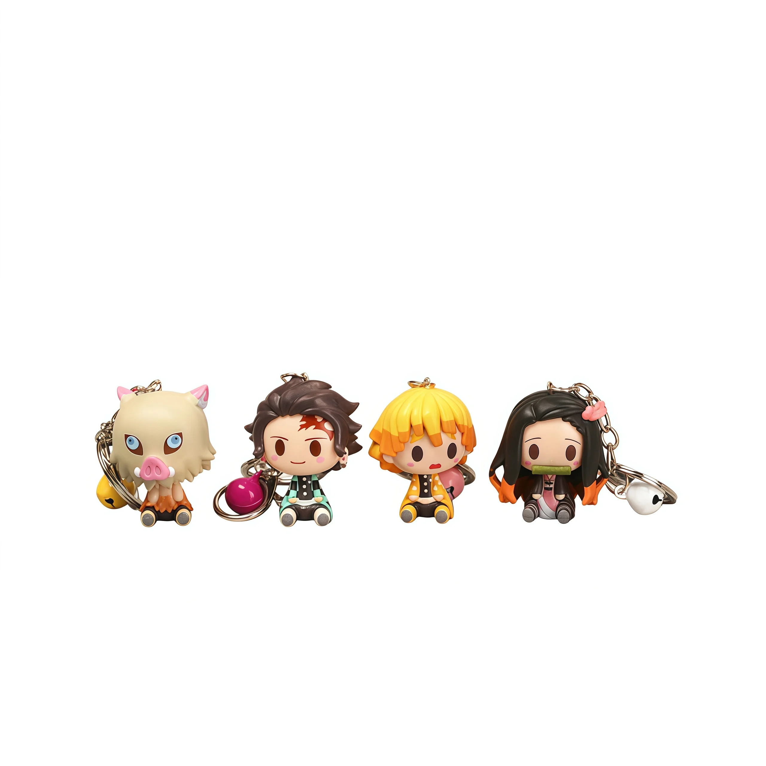 4Pcs Cute Demon Slayer Sitting Figure Keychains, Kawaii Kimetsu No Yaiba 3D PVC Keyring with Bell, Backpack/Car Key Decor
4Pcs Cute Demon Slayer Sitting Figure Keychains, Kawaii Kimetsu No Yaiba 3D PVC Keyring with Bell, Backpack/Car Key Decor