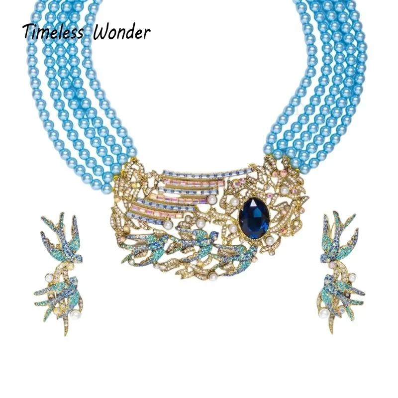 Timeless Wonder Fancy Crystal Zircon Swallow Beaded Necklace N Button Earrings Women Designer Jewelry Set Trendy Rare Retro 4612
Timeless Wonder Fancy Crystal Zircon Swallow Beaded Necklace N Button Earrings Women Designer Jewelry Set Trendy Rare Retro 4612