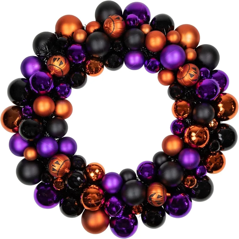 Jack-O-Lanterns Shatterproof Ball Ornament Halloween Wreath - 24" - Unlit
Jack-O-Lanterns Shatterproof Ball Ornament Halloween Wreath - 24" - Unlit