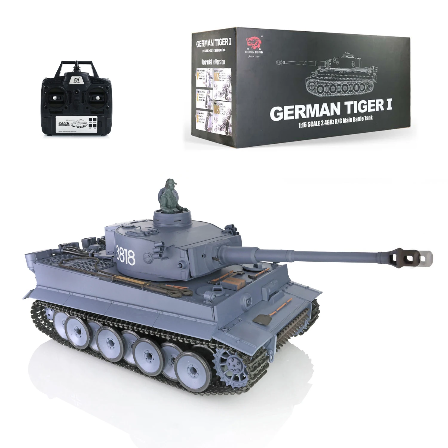 Heng Long TOUCAN 1/16 RTR RC Tank 7,0 Пластиковый немецкий тигр I 3818 Barrel Recoil BB Shoots ИК-модель с эффектом боевого дыма TH17234
Heng Long TOUCAN 1/16 RTR RC Tank 7,0 Пластиковый немецкий тигр I 3818 Barrel Recoil BB Shoots ИК-модель с эффектом боевого дыма TH17234