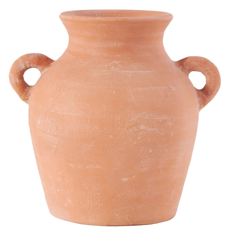 11" Washed Terracotta Jug Pink Ceramic Vase with Handles
11" Washed Terracotta Jug Pink Ceramic Vase with Handles