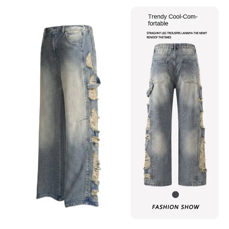 Man Pants Mens Jeans New Vintage Straight Leg Distressed Washed Ripped Hem Casual Trousers For Men Long Denim
Man Pants Mens Jeans New Vintage Straight Leg Distressed Washed Ripped Hem Casual Trousers For Men Long Denim