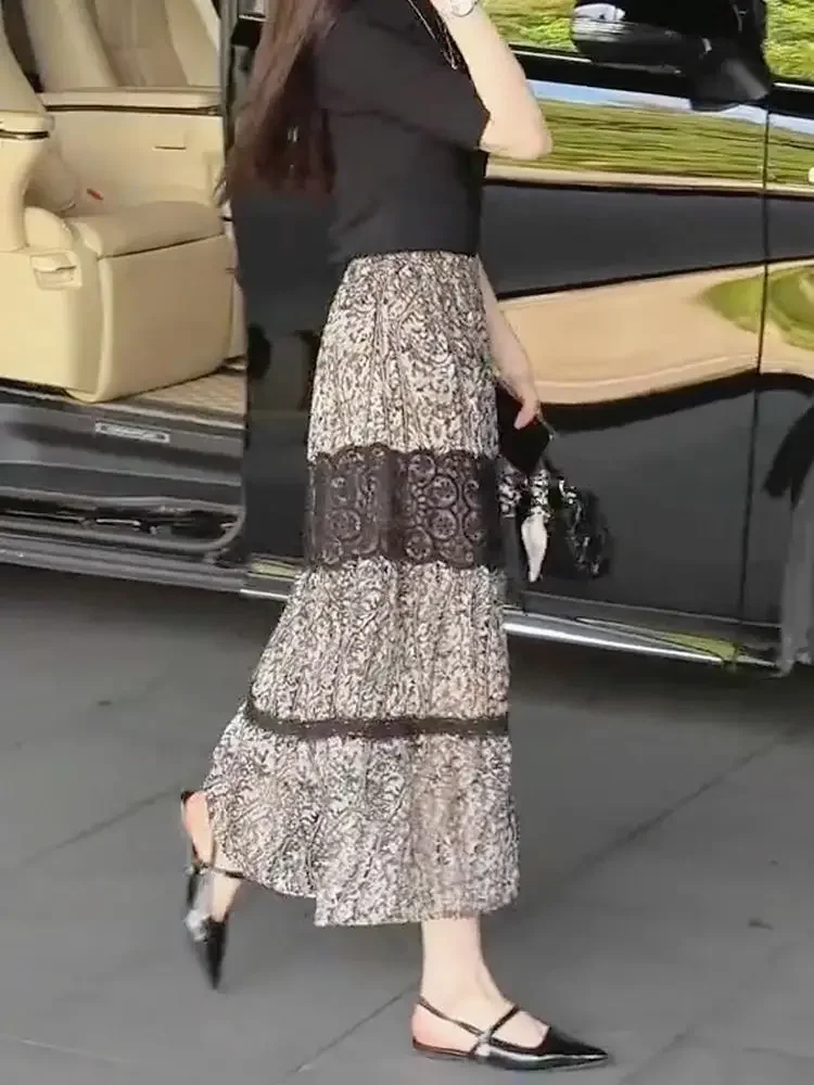 Lace Midi Chiffon Patchwork Woman Skirt Clothing Sales Vintage Modest New in Y2k Premium Korean Fashion Stylish Skirts for Women
Lace Midi Chiffon Patchwork Woman Skirt Clothing Sales Vintage Modest New in Y2k Premium Korean Fashion Stylish Skirts for Women