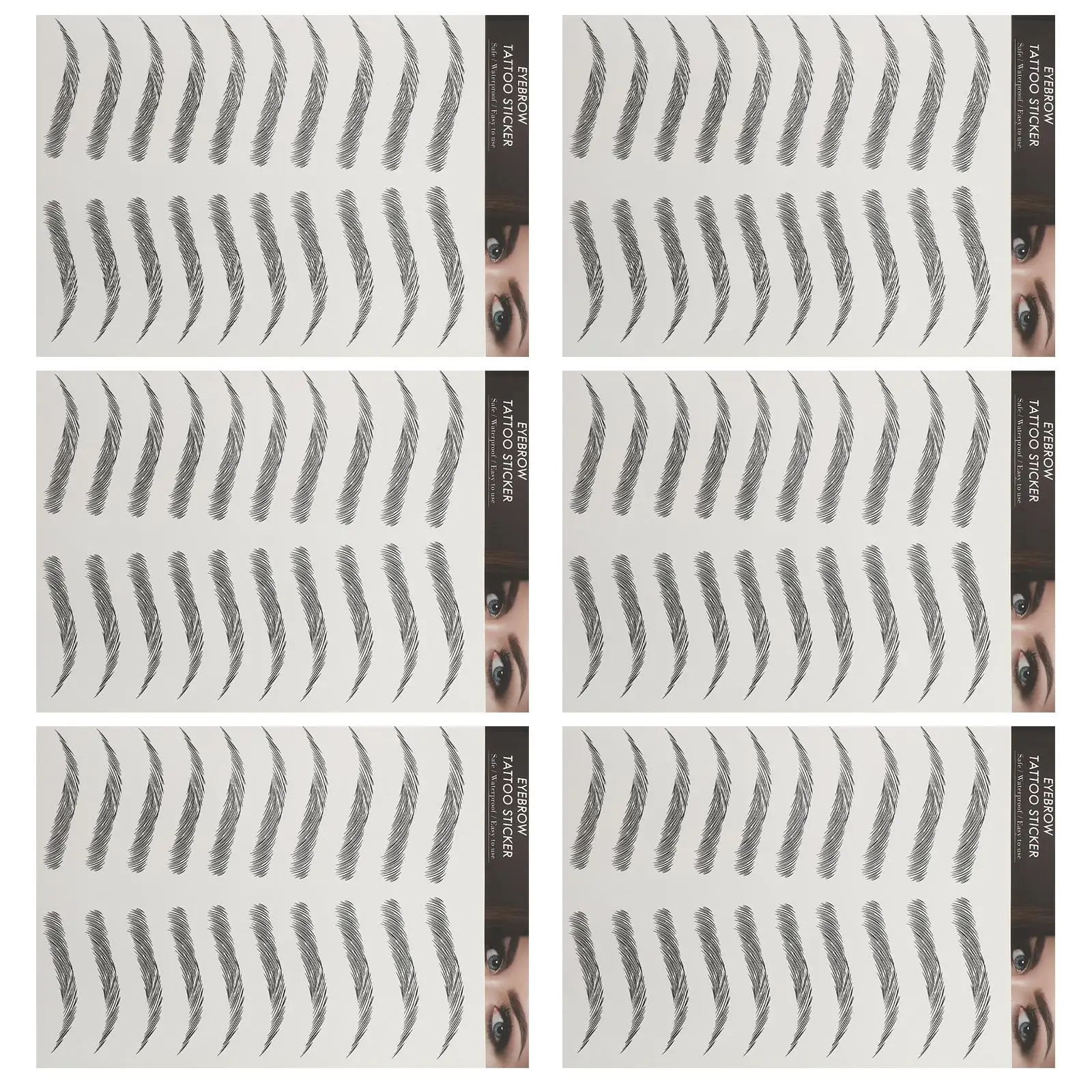 Eyebrow Stickers 6 Sheets False Tattoo Artificial D Fake Transfer for Patchy Eyebrows Like Brows Cosmetics Few No
Eyebrow Stickers 6 Sheets False Tattoo Artificial D Fake Transfer for Patchy Eyebrows Like Brows Cosmetics Few No