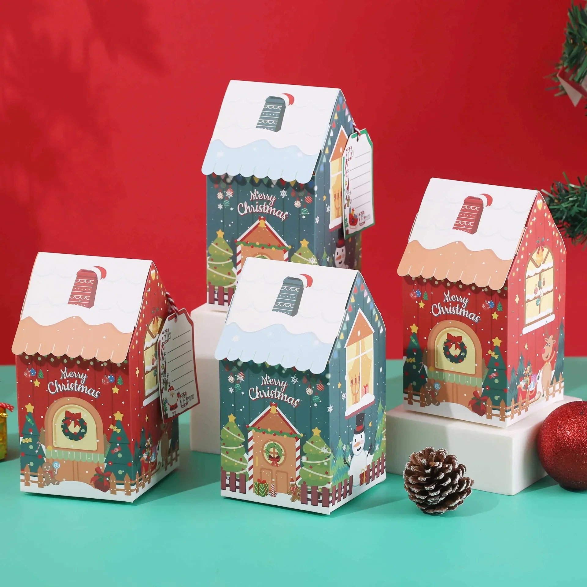 50pcs Christmas House Shape Candy Gift Box with Tag Merry Christmas Decorations For Home Xmas Tree Ornament 2024 New Year
50pcs Christmas House Shape Candy Gift Box with Tag Merry Christmas Decorations For Home Xmas Tree Ornament 2024 New Year
