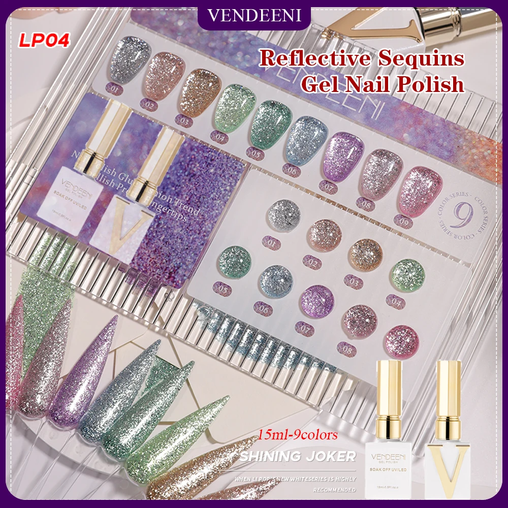 Vendeeni 9 Colors/set Pink Green Sequins Gel Nail Polish Soak Off UV LED Glitter Starry Sky Fragment Gel Varnish With Color Card
Vendeeni 9 Colors/set Pink Green Sequins Gel Nail Polish Soak Off UV LED Glitter Starry Sky Fragment Gel Varnish With Color Card