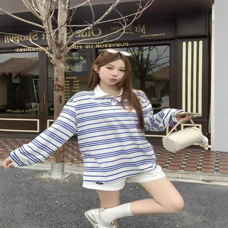 Kawaii модные топы для девочек, студенческая повседневная женская одежда с героями мультфильмов, рубашка в синюю полоску, ранняя осень, новая мода в корейском стиле
Kawaii модные топы для девочек, студенческая повседневная женская одежда с героями мультфильмов, рубашка в синюю полоску, ранняя осень, новая мода в корейском стиле