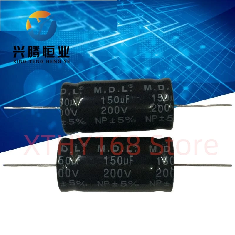 2PCS medium and high voltage frequency division 150uf axial non-polar aluminum electrolytic capacitor 200v 150uf 22X45mm
2PCS medium and high voltage frequency division 150uf axial non-polar aluminum electrolytic capacitor 200v 150uf 22X45mm
