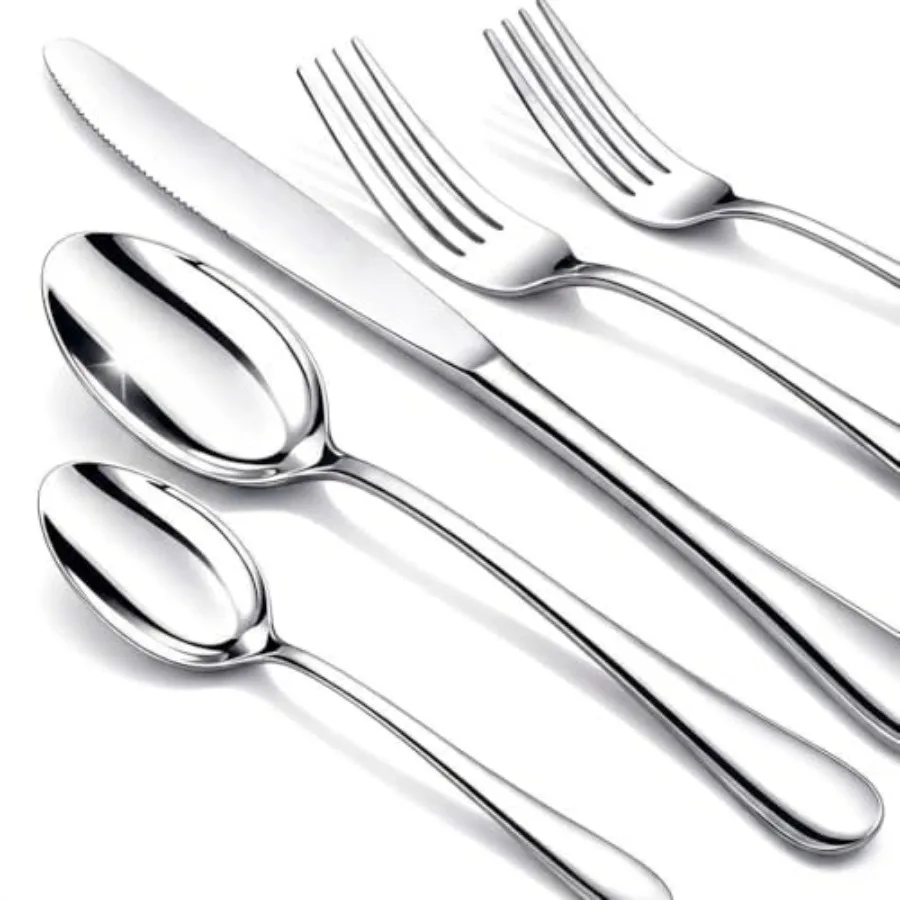 60 Piece Silverware Set for 12 Premium Stainless Steel Flatware Set Eating Utensil Sets with Steak knives Cutlery Tableware Ser
60 Piece Silverware Set for 12 Premium Stainless Steel Flatware Set Eating Utensil Sets with Steak knives Cutlery Tableware Ser