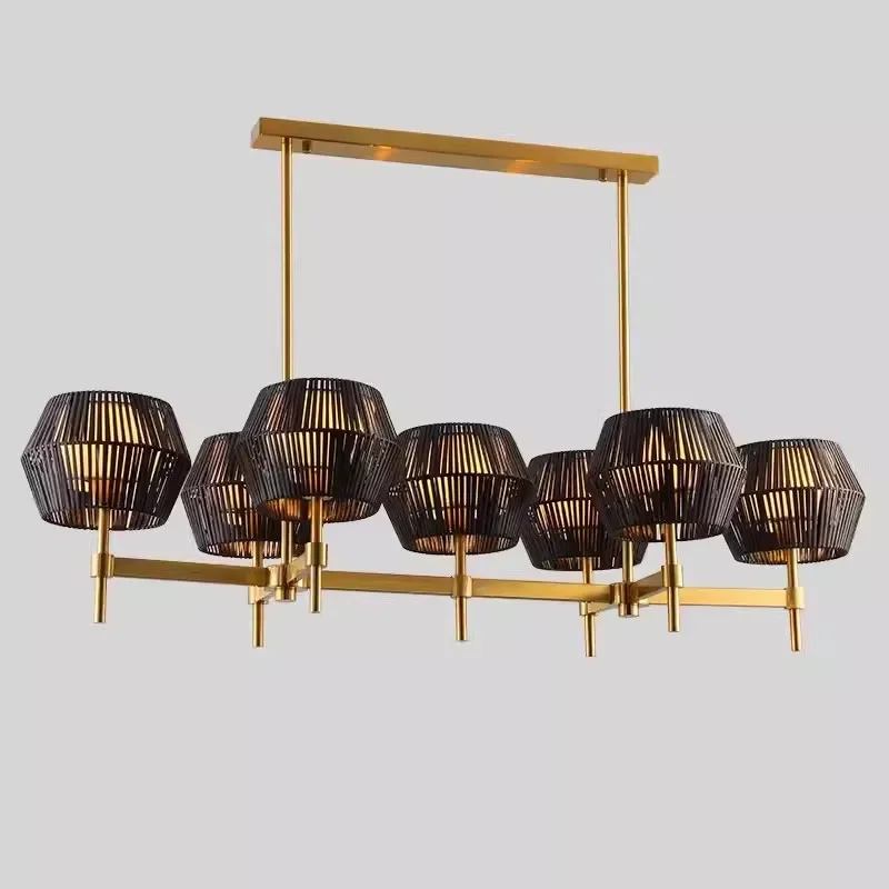 New minimalist and personalized living room tea room chandelier, new Chinese rattan woven fabric restaurant chandelier
New minimalist and personalized living room tea room chandelier, new Chinese rattan woven fabric restaurant chandelier