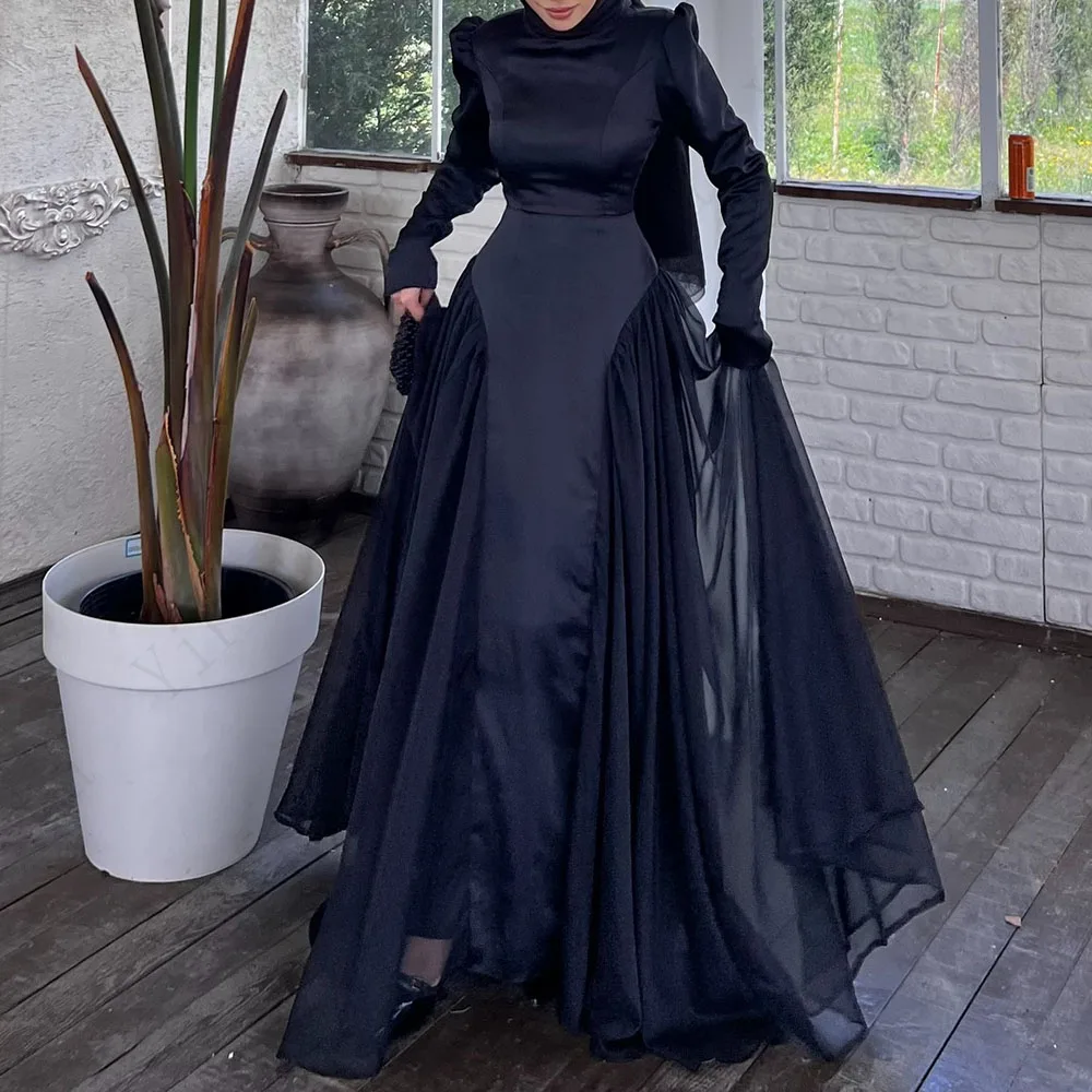 Customized A-Line Prom Dresses Floor-Length High-Neck Full Sleeve Evening Dresses Simple Fashion Draped Casual Party Gown
Customized A-Line Prom Dresses Floor-Length High-Neck Full Sleeve Evening Dresses Simple Fashion Draped Casual Party Gown