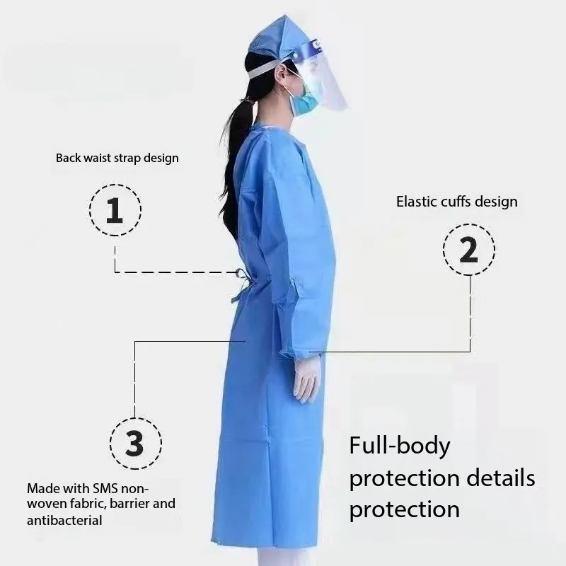 Disposable hospital medical protection, lab clean clothing, 10 pcs anti-sputtering dust-proof non-woven isolation gown
Disposable hospital medical protection, lab clean clothing, 10 pcs anti-sputtering dust-proof non-woven isolation gown